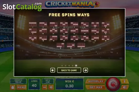 Οθόνη7. Cricket Mania Κουλοχέρης
