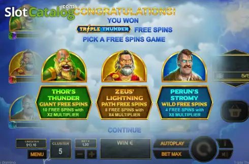 Οθόνη5. Triple Thunder Κουλοχέρης