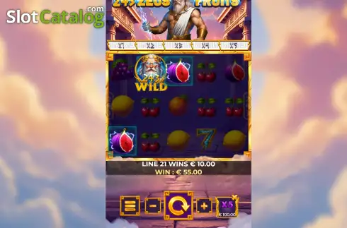 Οθόνη3. 243 Zeus Fruits Κουλοχέρης