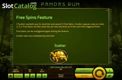 Οθόνη7. Panda's Run Κουλοχέρης