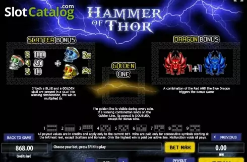 Οθόνη7. Hammer Of Thor (Tom Horn Gaming) Κουλοχέρης