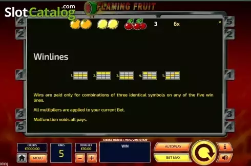 Οθόνη8. Flaming Fruit (Tom Horn Gaming) Κουλοχέρης