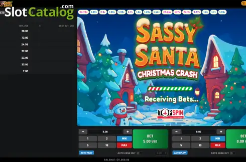 Οθόνη2. Sassy Santa Christmas Crash Κουλοχέρης 