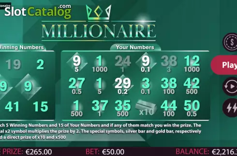Οθόνη3. Millionaire Κουλοχέρης