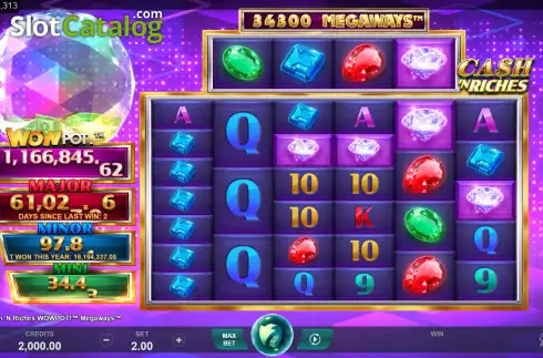 Οθόνη2. Cash 'N Riches WowPot Megaways Κουλοχέρης