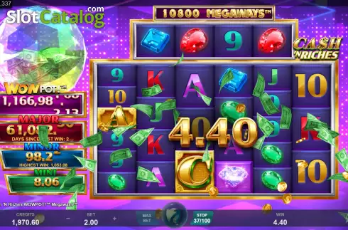 Οθόνη3. Cash 'N Riches WowPot Megaways Κουλοχέρης