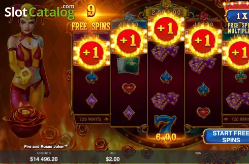Οθόνη5. Fire and Roses Joker Κουλοχέρης