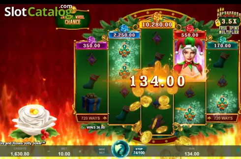 Οθόνη5. Fire and Roses Jolly Joker Κουλοχέρης