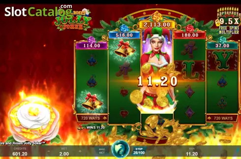 Οθόνη6. Fire and Roses Jolly Joker Κουλοχέρης