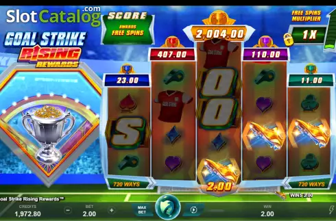 Οθόνη5. Goal Strike Rising Rewards Κουλοχέρης 