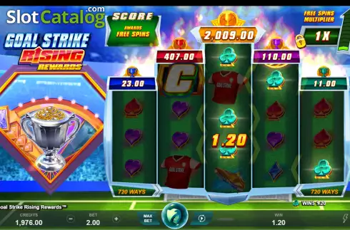 Οθόνη6. Goal Strike Rising Rewards Κουλοχέρης 
