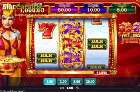 Οθόνη2. 3x 2x Fire and Roses Joker Κουλοχέρης