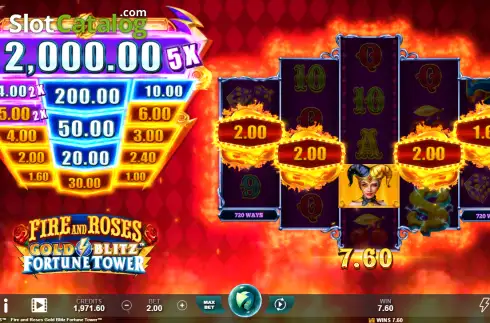 Οθόνη3. Fire and Roses Gold Blitz Fortune Tower Κουλοχέρης