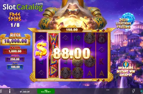 Οθόνη3. Ancient Fortunes Zeus Gold Blitz Lightning Κουλοχέρης 