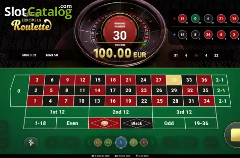 Οθόνη3. European Roulette (TrueLab Games) Κουλοχέρης