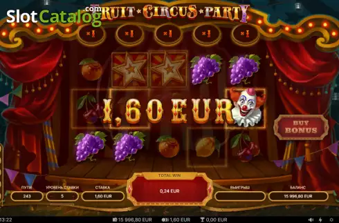 Οθόνη3. Fruit Circus Party Κουλοχέρης
