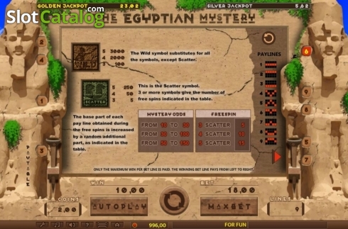 Οθόνη5. The Egyptian Mystery Κουλοχέρης