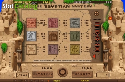 Οθόνη6. The Egyptian Mystery Κουλοχέρης