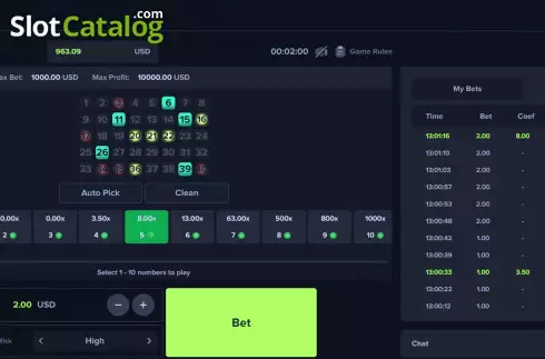 Οθόνη5. Keno (Upgaming) Κουλοχέρης