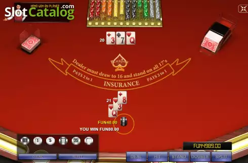 Οθόνη6. Blackjack Double Deck Κουλοχέρης