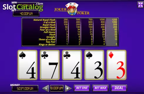 Οθόνη7. Joker Poker (Urgent Games) Κουλοχέρης 