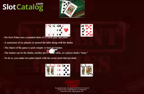 Οθόνη9. Pai Gow Poker (Urgent Games) Κουλοχέρης