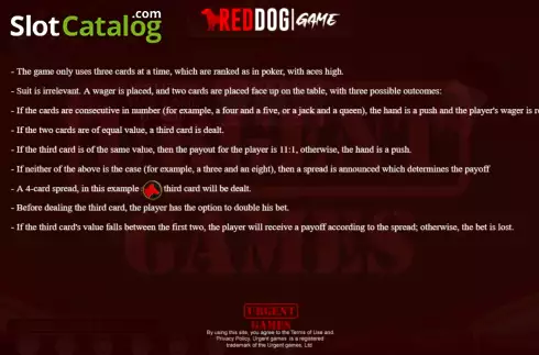 Οθόνη6. Red Dog Poker Κουλοχέρης