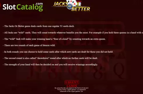 Οθόνη9. Jacks Or Better (Urgent Games) Κουλοχέρης