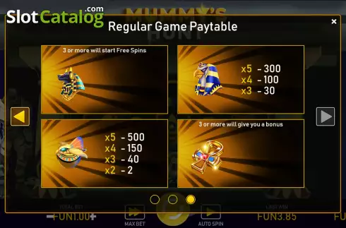 Οθόνη7. Mummy's Hunt Κουλοχέρης