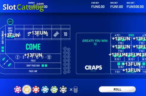Οθόνη7. Craps Hexa Κουλοχέρης