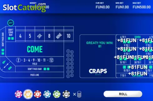 Οθόνη8. Craps Hexa Κουλοχέρης