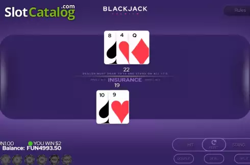 Οθόνη7. Blackjack Premium Single Deck Κουλοχέρης