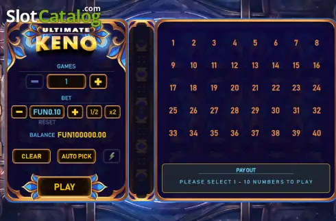 Οθόνη2. Ultimate Keno Κουλοχέρης