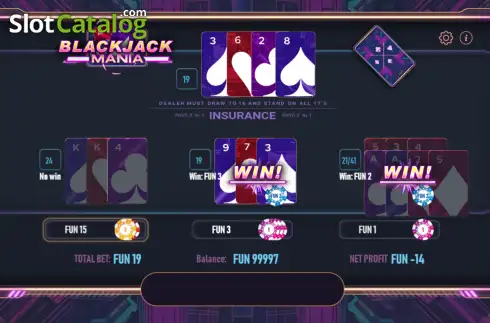 Οθόνη3. Blackjack Mania Κουλοχέρης