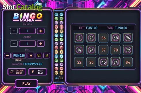 Οθόνη3. Bingo Mania (Urgent Games) Κουλοχέρης