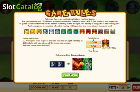 Οθόνη8. Pokemon Run Κουλοχέρης 