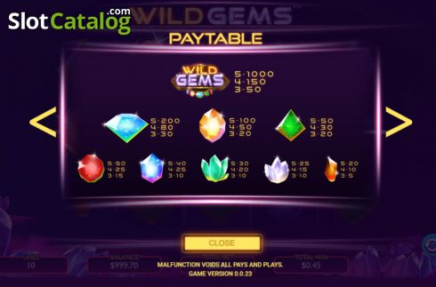 Οθόνη7. Wild Gems Κουλοχέρης 