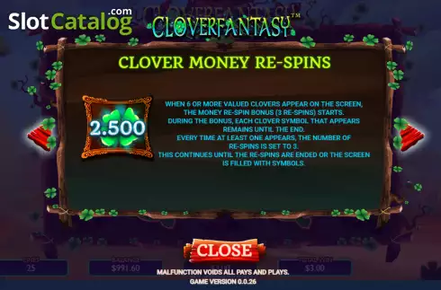 Οθόνη5. Clover Fantasy Κουλοχέρης