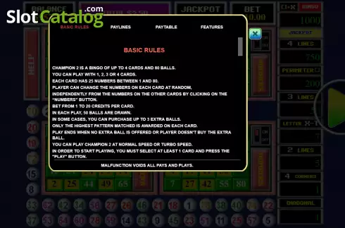 Οθόνη7. Champion Bingo 2 Κουλοχέρης 