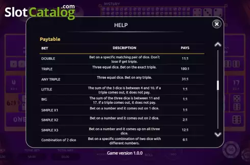 Οθόνη4. Sic Bo (Vibra Gaming) Κουλοχέρης