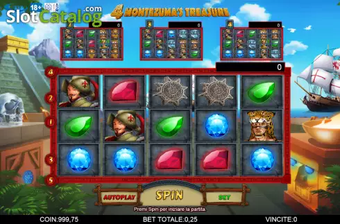 Οθόνη2. 4 Montezuma's Treasure Κουλοχέρης 