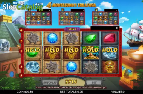 Οθόνη3. 4 Montezuma's Treasure Κουλοχέρης 