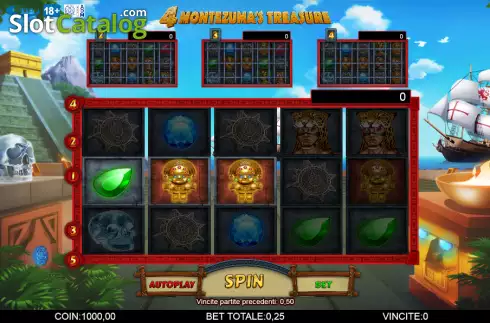Οθόνη4. 4 Montezuma's Treasure Κουλοχέρης 