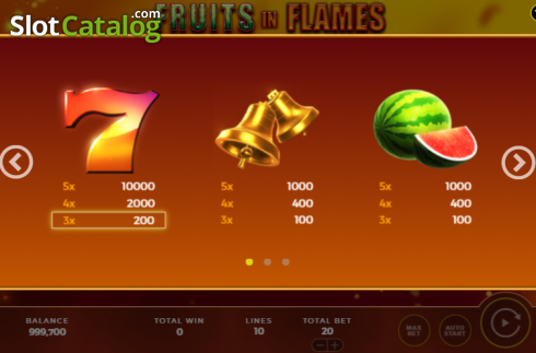 Οθόνη6. Fruits in Flames Κουλοχέρης