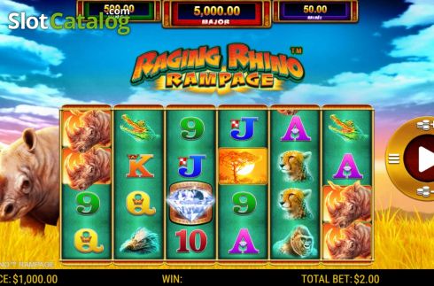Οθόνη3. Raging Rhino Rampage Κουλοχέρης