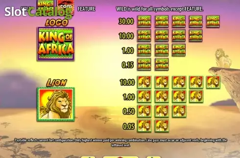 Οθόνη9. King of Africa (WMS) Κουλοχέρης