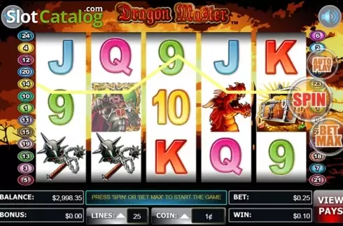 Οθόνη 2. Dragon Master (Wager Gaming) Κουλοχέρης
