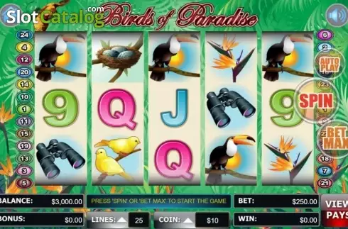 Οθόνη5. Birds Of Paradise (Wager Gaming) Κουλοχέρης 