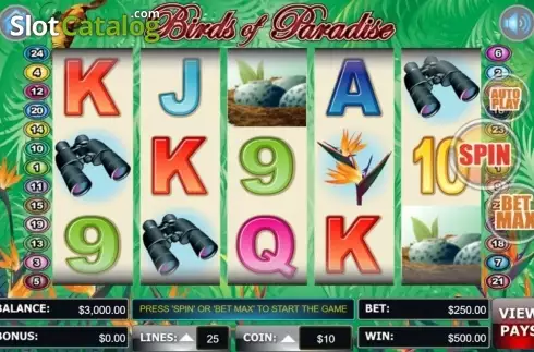 Οθόνη7. Birds Of Paradise (Wager Gaming) Κουλοχέρης 