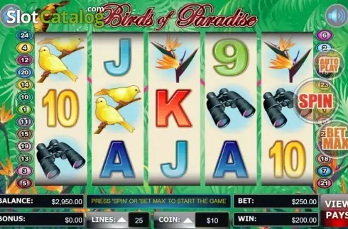 Οθόνη8. Birds Of Paradise (Wager Gaming) Κουλοχέρης 